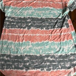 Honeyme Striped Tie-Dye T-Shirt L